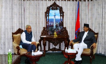 Courtesy meeting of Speaker Sapkota with Indian Ambassador Srivastava