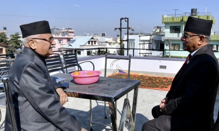 PM Dahal and leader Oli hold meeting