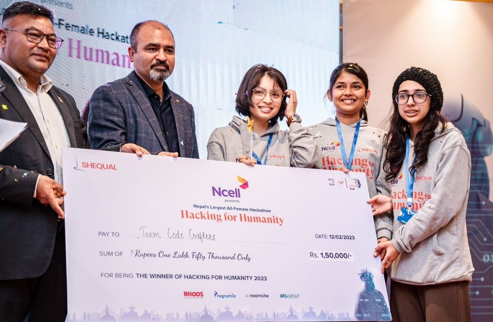 Ncell collaboration  ‘Hacking for Humanity’ hackathon concluded, Team Code Crafters wins first prize