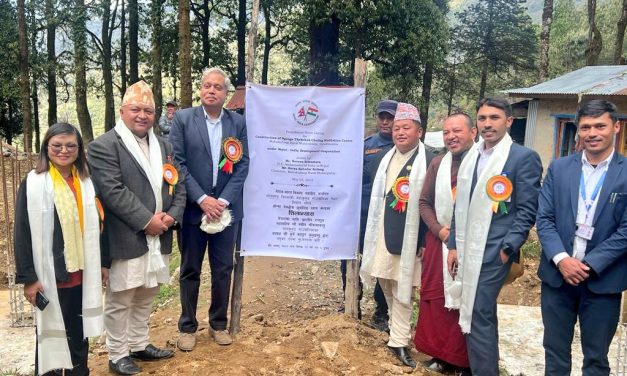 Laid foundation stone at Ngonga Thekchok Choling Meditation Center