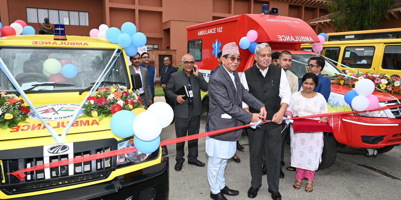 India gifts 34 ambulances and 50 school buses in various districts