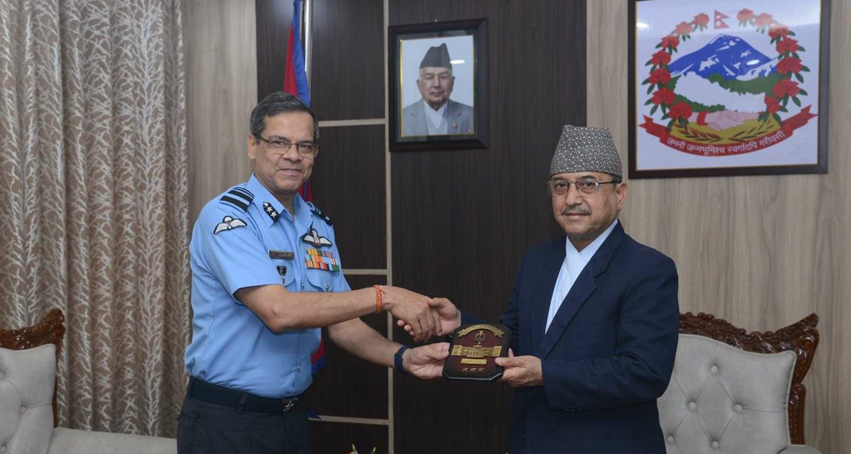 Minister Khadka meets Indian National Defence College’s students
