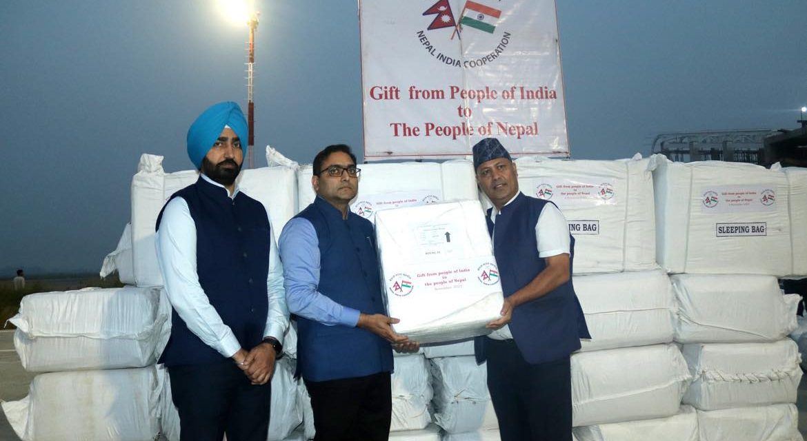 India again provides relief materials to Nepal