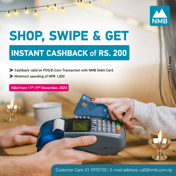 Instant Cashback Offer of Rs. 200 for NMB Debit Card Holders!
