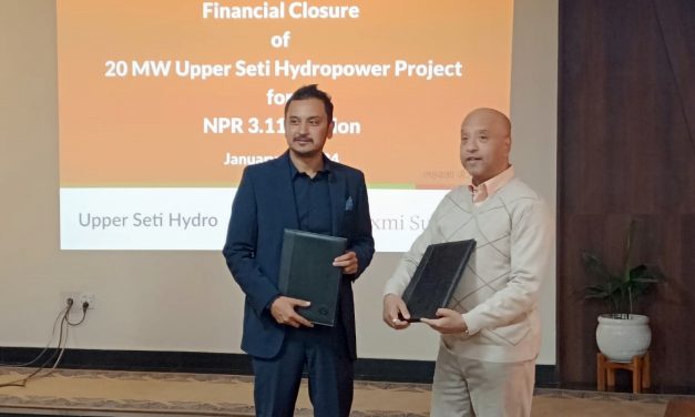 Laxmi sunrise Bank singed agreement with Upper Seti Hydro to Construction of the 20 MW hydropower project