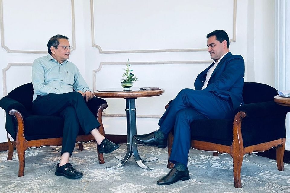 Health Minister Paudel and  Indian BJP’s foreign affairs chief Chathaiwale have met