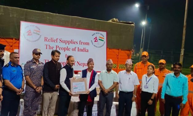 Indian government hands over relief aid for flood survivors