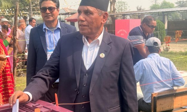 National Assembly Chair Dahal votes