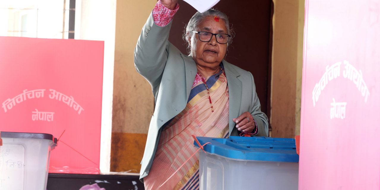 Prime Minister Karki casts her vote