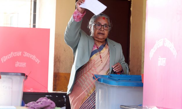 Prime Minister Karki casts her vote