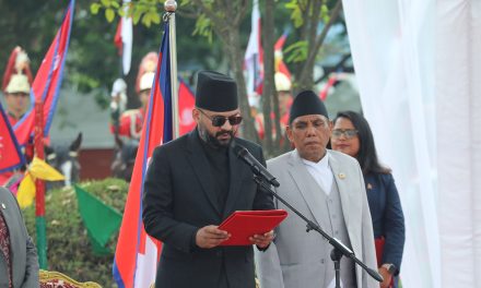Newly-appointed Prime Minister Shah takes oath before President Paudel