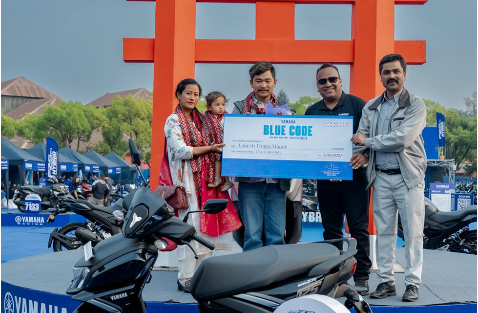 5 Lakh Winner Announced at Bhrikutimandap Under Yamaha’s Blue Code New Year Scheme 