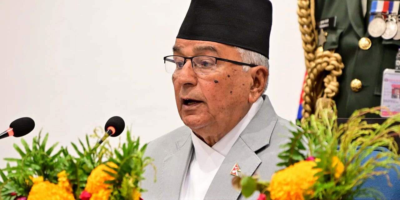President Paudel unveiling government’s policies and programmes