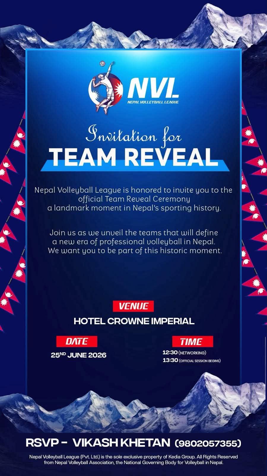 Nepal Volleyball League to Officially Unveil Teams on June 25