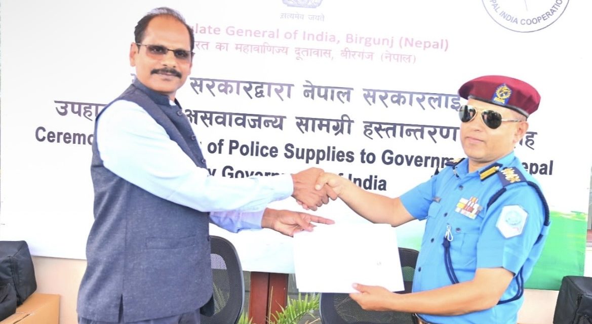 India Hands Over Over 7,000 Protective Helmets to Nepal Law Enforcement Agencies