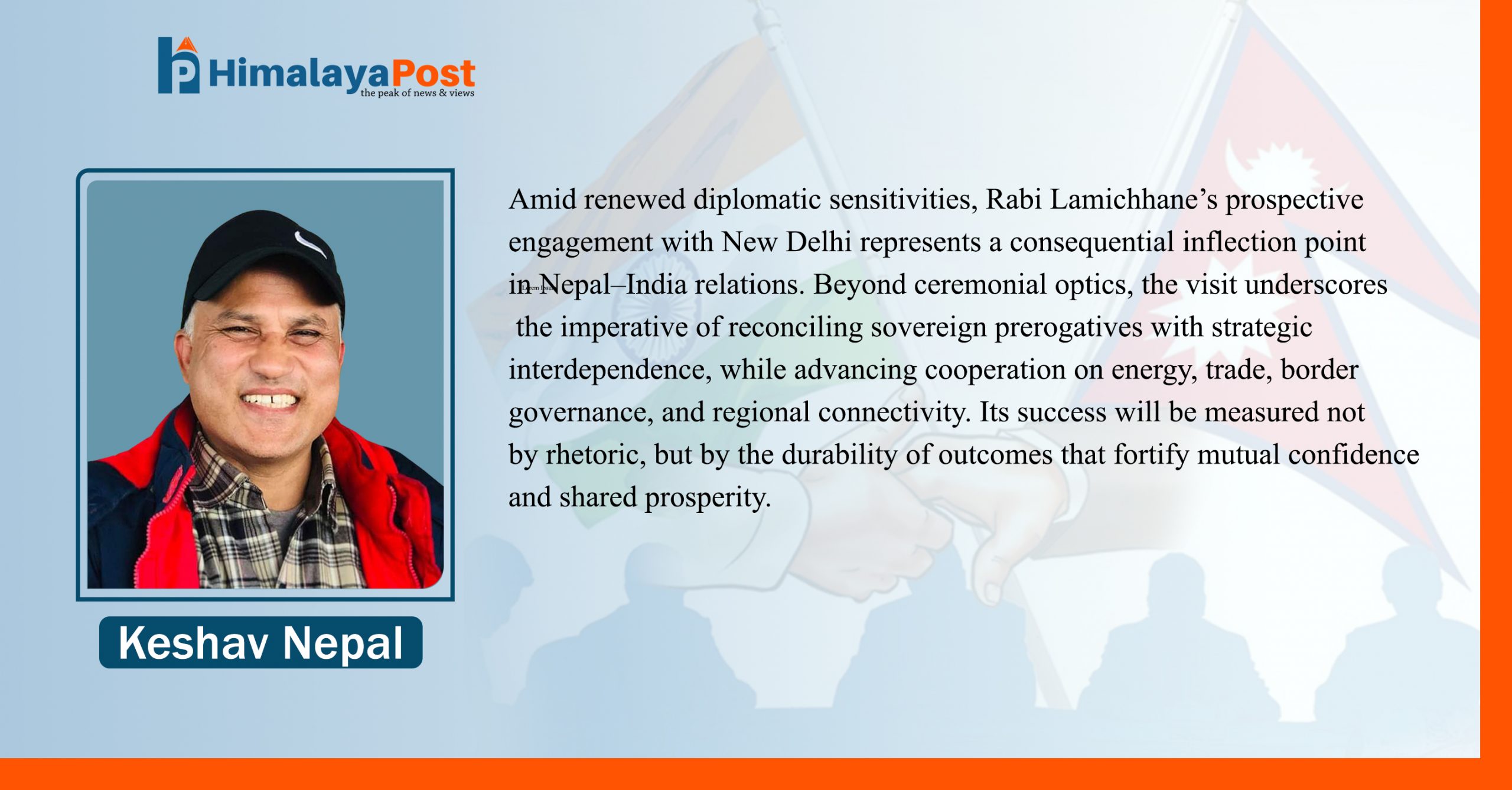 "India–Nepal Ties in Focus as Rabi Lamichhane Begins India Visit”