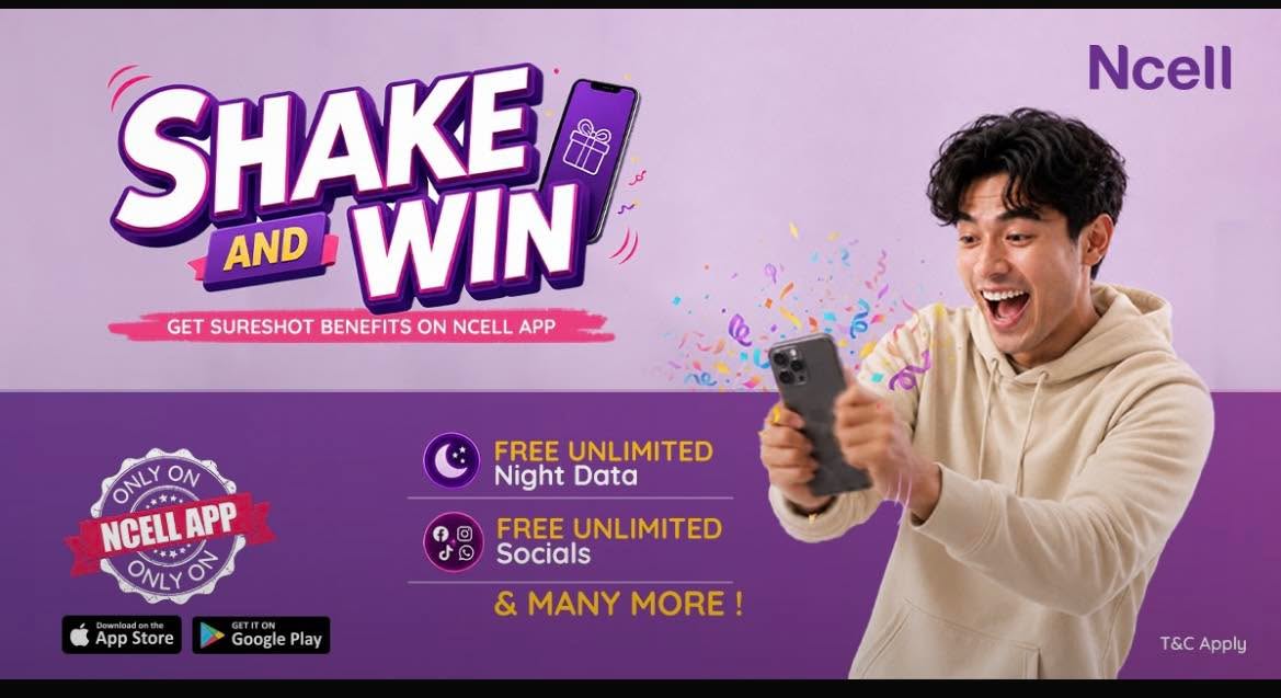 Ncell Launches ‘Shake and Win’ Campaign with Surprise Rewards for App Users