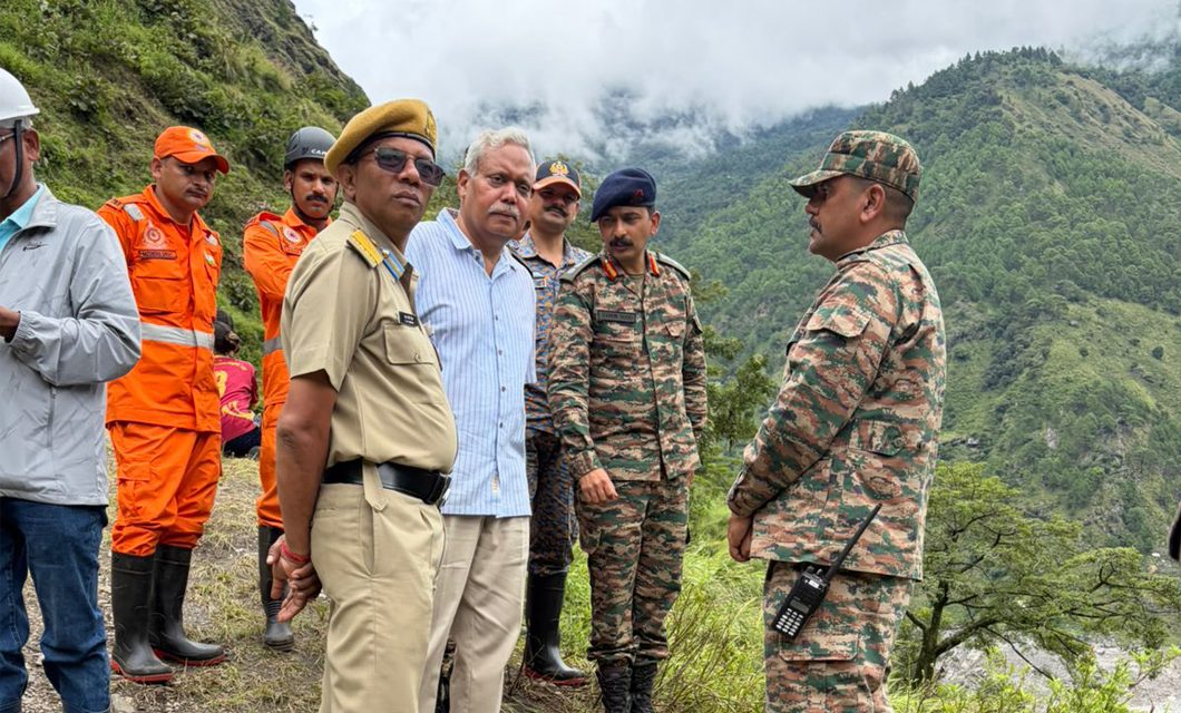 Indian Ambassador Naveen Srivastava Inspects Chilime Tunnel Rescue Operation in Rasuwa