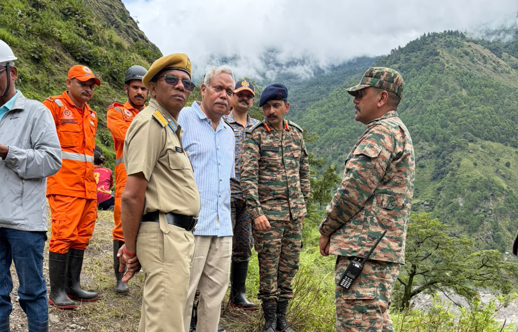 Indian Ambassador Naveen Srivastava Inspects Chilime Tunnel Rescue Operation in Rasuwa