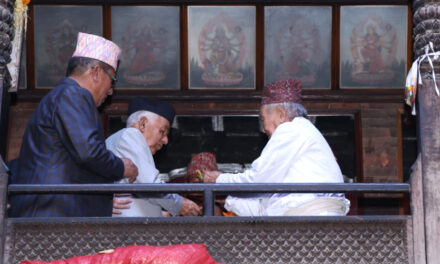 President Paudel Offers Prayers at Bhaktapur’s Historic Nawadurga Temple on Kojagrat Purnima