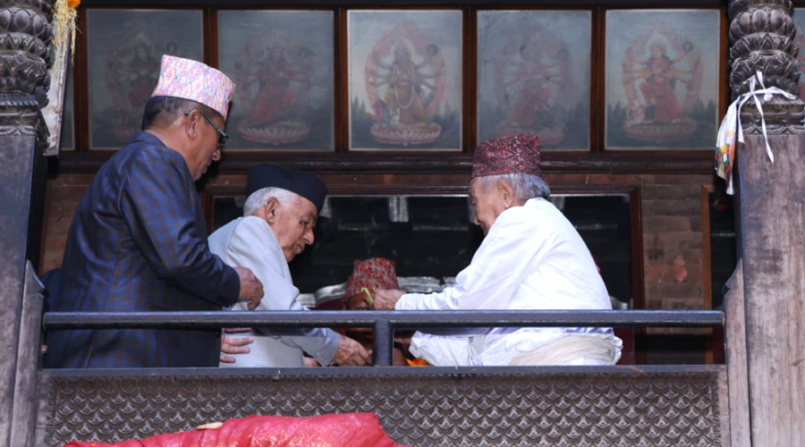 President Paudel Offers Prayers at Bhaktapur’s Historic Nawadurga Temple on Kojagrat Purnima